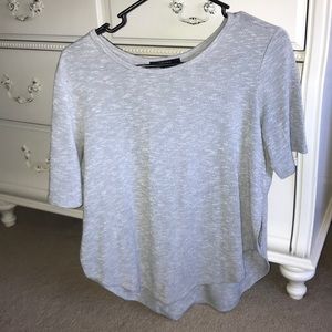 Gray Short Sleeve High to Low Top